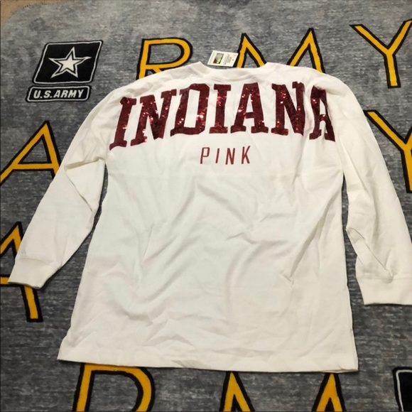 PINK Victoria's Secret Tops - Victoria’s Secret Pink Indiana BLING Long Sleeve!